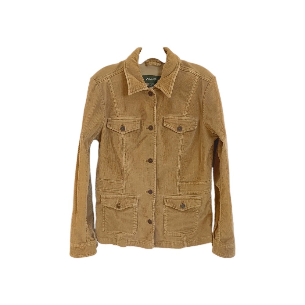 Eddie Bauer Women's Corduroy Jacket Size Small Brown Button Up Pockets Gorpcore